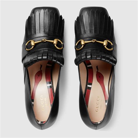 gucci chunky loafers women's|gucci stacked heel loafer.